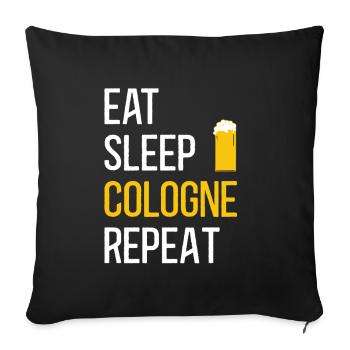 Carnaval de Cologne Fan de Cologne I Love Koeln Kölsch Beer - Housse de coussin décorative 45 x 45 cm - noir - Devant