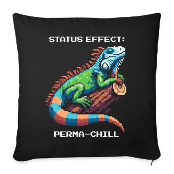 Status Effect: Continuous Chill | Iguana Terrarium - Sofa pillowcase 17,3'' x 17,3'' (45 x 45 cm) - black - Front
