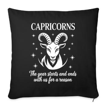 Capricorn Zodiac Sign - Sofa pillowcase 17,3'' x 17,3'' (45 x 45 cm) - black - Front