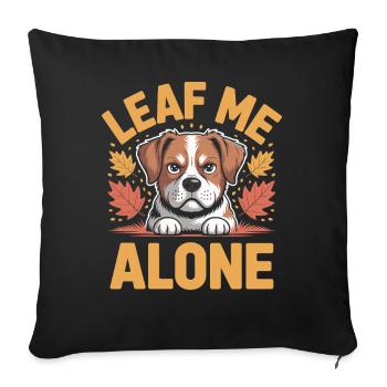 Chat Automne Drôle Laissez-moi tranquille - Housse de coussin décorative 45 x 45 cm - noir - Devant