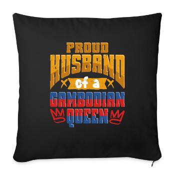 Cambodge Cambodgien Mari - Housse de coussin décorative 45 x 45 cm - noir - Devant
