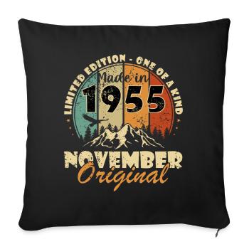70th Anniversary - Original - November 1955 - Sofa pillowcase 17,3'' x 17,3'' (45 x 45 cm) - black - Front