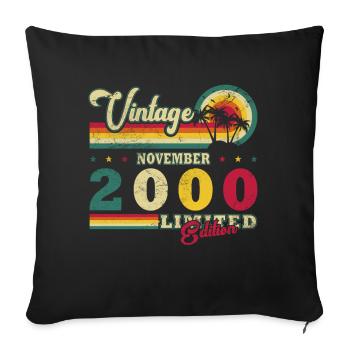 November 2000 - November 2000 Birthday Gift - Sofa pillowcase 17,3'' x 17,3'' (45 x 45 cm) - black - Front