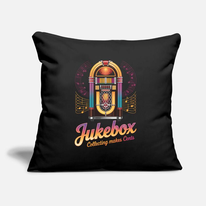 Collectionneurs de juke-box La collection de juke-box rapporte des centimes Housse de coussin décorative 45 x 45 cm
