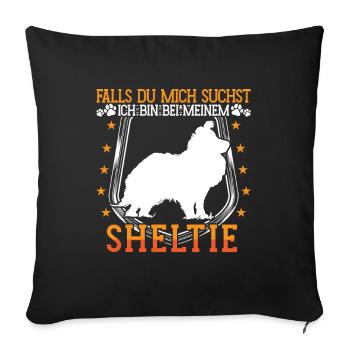 Samoyède est un chien de traîneau allergique - Housse de coussin décorative 45 x 45 cm - noir - Devant