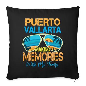 Puerto Vallarta crée des souvenirs - Housse de coussin décorative 45 x 45 cm - noir - Devant