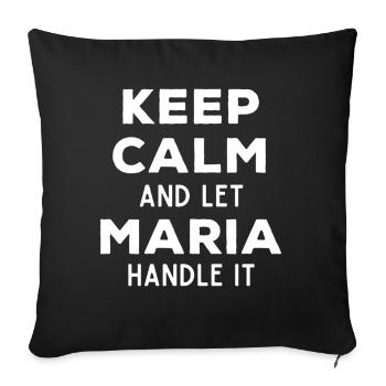 Restez calme Laissez Marie arranger cela Drôle de dicton - Housse de coussin décorative 45 x 45 cm - noir - Devant