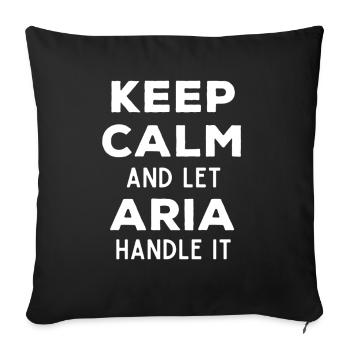 Restez calme Laissez Aria le réparer Drôle de dicton - Housse de coussin décorative 45 x 45 cm - noir - Devant