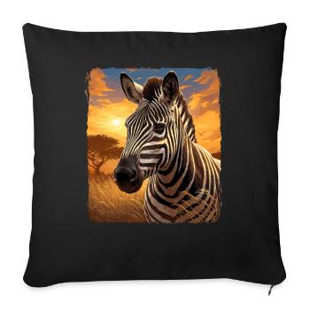 Zebras Zebra - Sofa pillowcase 17,3'' x 17,3'' (45 x 45 cm) - black - Front