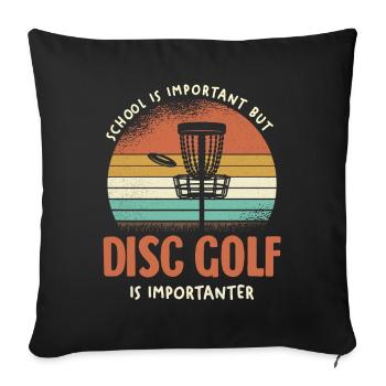 Le disc golf rétro est important - Housse de coussin décorative 45 x 45 cm - noir - Devant