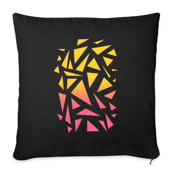 Motif triangulaire - Jaune Rouge - Housse de coussin décorative 45 x 45 cm - noir - Devant
