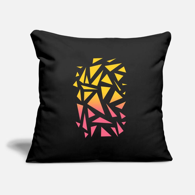 Triangle Pattern - Yellow Red Sofa pillowcase 17,3'' x 17,3'' (45 x 45 cm)