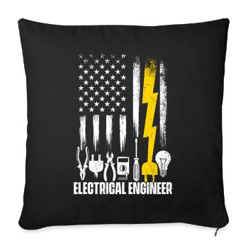 Electrical Engineer Geek Humor Voltage Nerd - Sofa pillowcase 17,3'' x 17,3'' (45 x 45 cm) - black - Front
