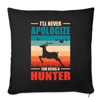 Hunter Gift Hunting Hunting Hunter Exam - Sofa pillowcase 17,3'' x 17,3'' (45 x 45 cm) - black - Front
