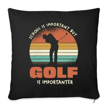 Le golf est le plus important - Housse de coussin décorative 45 x 45 cm - noir - Devant