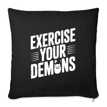 Exercez vos démons - Housse de coussin décorative 45 x 45 cm - noir - Devant