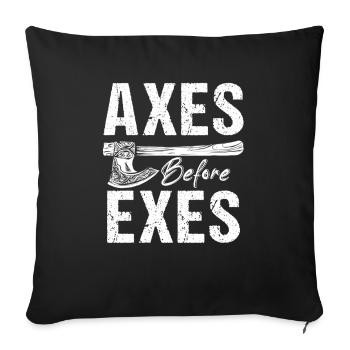 Mythologie viking Valhalla guerrier hache dictons - Housse de coussin décorative 45 x 45 cm - noir - Devant