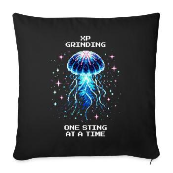 XP Grind : un point à la fois | Méduse - Housse de coussin décorative 45 x 45 cm - noir - Devant