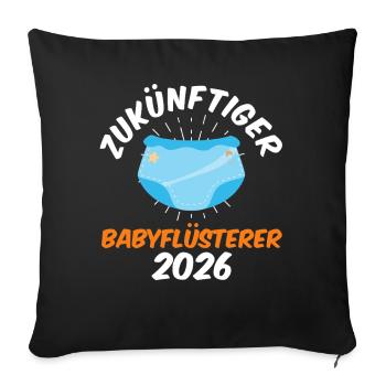 FUTUR BÉBÉ CHUCHOTEUR 2026 Drôle - Housse de coussin décorative 45 x 45 cm - noir - Devant