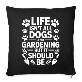 Jardin Disant Chiens Drôle Jardinage Cadeau - Housse de coussin décorative 45 x 45 cm - noir - Devant