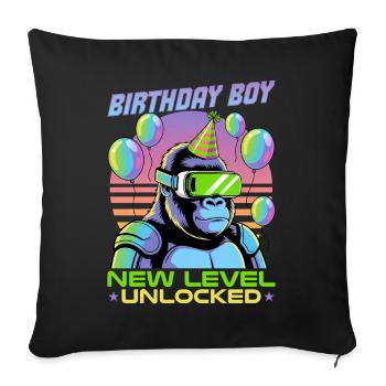 Birthday Gamer VR - Sofa pillowcase 17,3'' x 17,3'' (45 x 45 cm) - black - Front