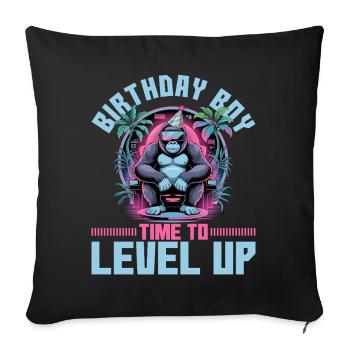 Birthday Gamer VR - Sofa pillowcase 17,3'' x 17,3'' (45 x 45 cm) - black - Front