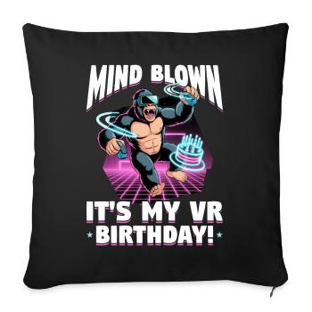 Birthday Gamer VR - Sofa pillowcase 17,3'' x 17,3'' (45 x 45 cm) - black - Front