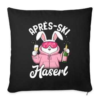 Lapin d’après-ski - Housse de coussin décorative 45 x 45 cm - noir - Devant