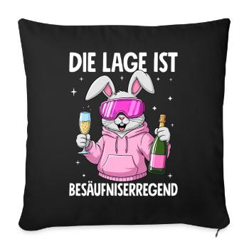 The situation is drunkenness - Sofa pillowcase 17,3'' x 17,3'' (45 x 45 cm) - black - Front