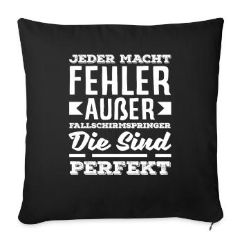 Funny skydiver adrenaline junkie mistake - Sofa pillowcase 17,3'' x 17,3'' (45 x 45 cm) - black - Front