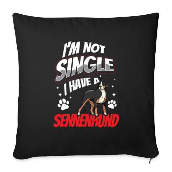Mountain Dog is a friend Swiss Mountain Dog - Sofa pillowcase 17,3'' x 17,3'' (45 x 45 cm) - black - Front