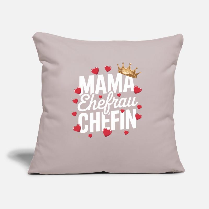  Mama Ehefrau Chefin Krone Herzen Spruch Muttertag Sofakissenbezug 45 x 45 cm