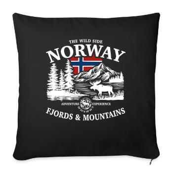 The Wild Side - Norway Vacation Nature Gift - Sofa pillowcase 17,3'' x 17,3'' (45 x 45 cm) - black - Front