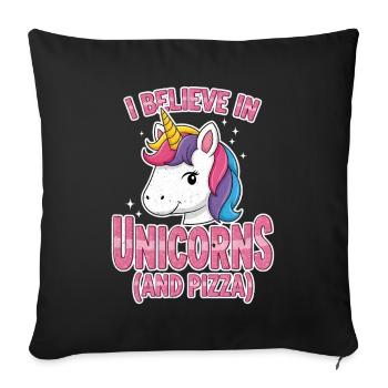 Believe in Unicorns Comic Gift - Sofa pillowcase 17,3'' x 17,3'' (45 x 45 cm) - black - Front