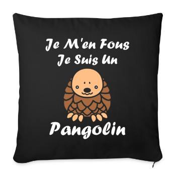 Pangolin Jo M'en Fous - Housse de coussin décorative 45 x 45 cm - noir - Devant