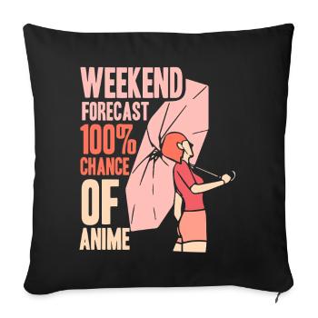 Anime Manga Otaku Kawaii Japon Cosplay Bande dessinée - Housse de coussin décorative 45 x 45 cm - noir - Devant
