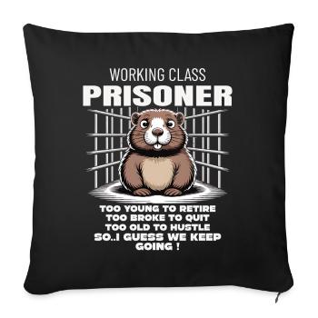 Monday Trapped Work Funny Work Outfit - Sofa pillowcase 17,3'' x 17,3'' (45 x 45 cm) - black - Front