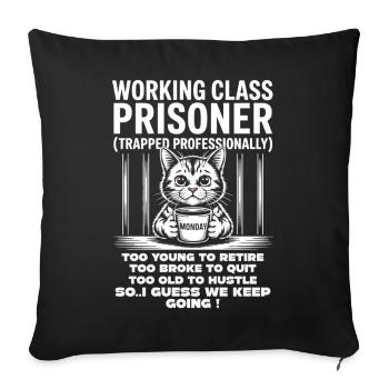 Monday Trapped Work Funny Work Outfit - Sofa pillowcase 17,3'' x 17,3'' (45 x 45 cm) - black - Front