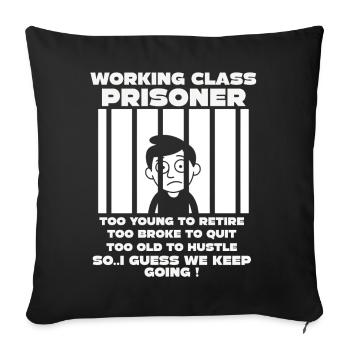 Monday Trapped Work Funny Work Outfit - Sofa pillowcase 17,3'' x 17,3'' (45 x 45 cm) - black - Front
