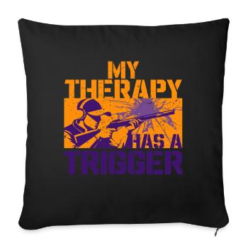 Clay pigeon shooting Target shooting - Sofa pillowcase 17,3'' x 17,3'' (45 x 45 cm) - black - Front