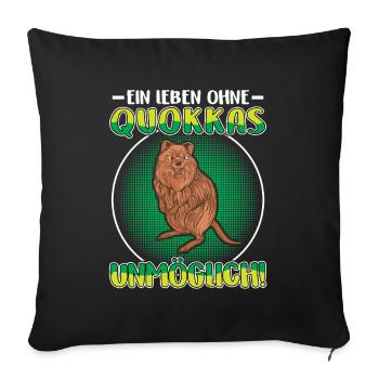 Quokka live without a short-tailed kangaroo - Sofa pillowcase 17,3'' x 17,3'' (45 x 45 cm) - black - Front
