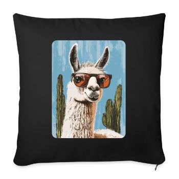 lama - Housse de coussin décorative 45 x 45 cm - noir - Devant