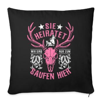 Bachelorette Party - She's getting married - Sofa pillowcase 17,3'' x 17,3'' (45 x 45 cm) - black - Front