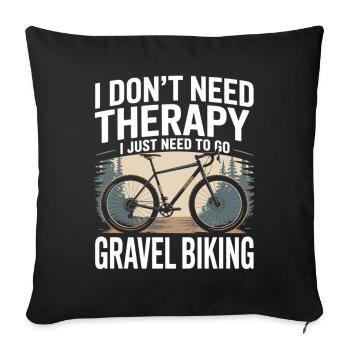 Slogan du vélo de gravier – une thérapie ? Mieux faire du vélo ! - Housse de coussin décorative 45 x 45 cm - noir - Devant