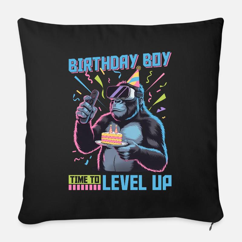 Birthday Gamer VR - Sofakissenbezug 45 x 45 cm - Schwarz