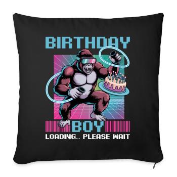 Birthday Gamer VR - Sofa pillowcase 17,3'' x 17,3'' (45 x 45 cm) - black - Front