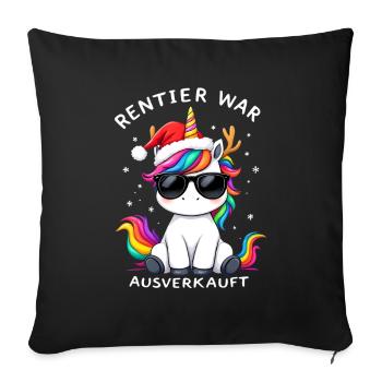 Reindeer was sold out Unicorn Christmas - Sofa pillowcase 17,3'' x 17,3'' (45 x 45 cm) - black - Front