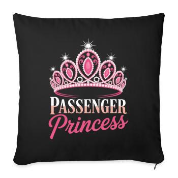 Passenger Princess Beifahrerprinzessin - Sofa pillowcase 17,3'' x 17,3'' (45 x 45 cm) - black - Front
