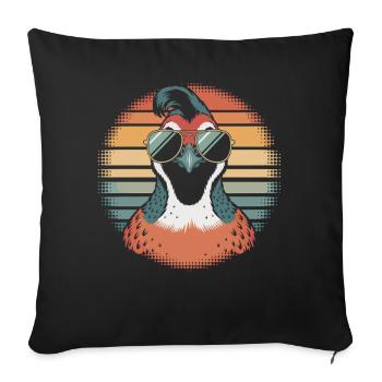 Quail Whisperer - Sofa pillowcase 17,3'' x 17,3'' (45 x 45 cm) - black - Front