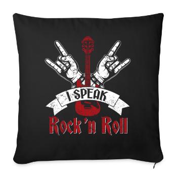 Je parle Rock 'n Roll Rock Band Guitare Musique - Housse de coussin décorative 45 x 45 cm - noir - Devant